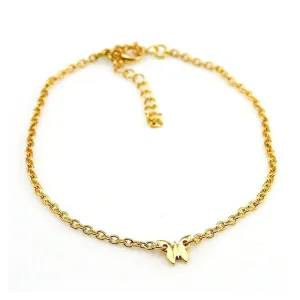 Women Beach Barefoot Toe Butterfly Chain Link Foot Anklet Chain Jewelry GD