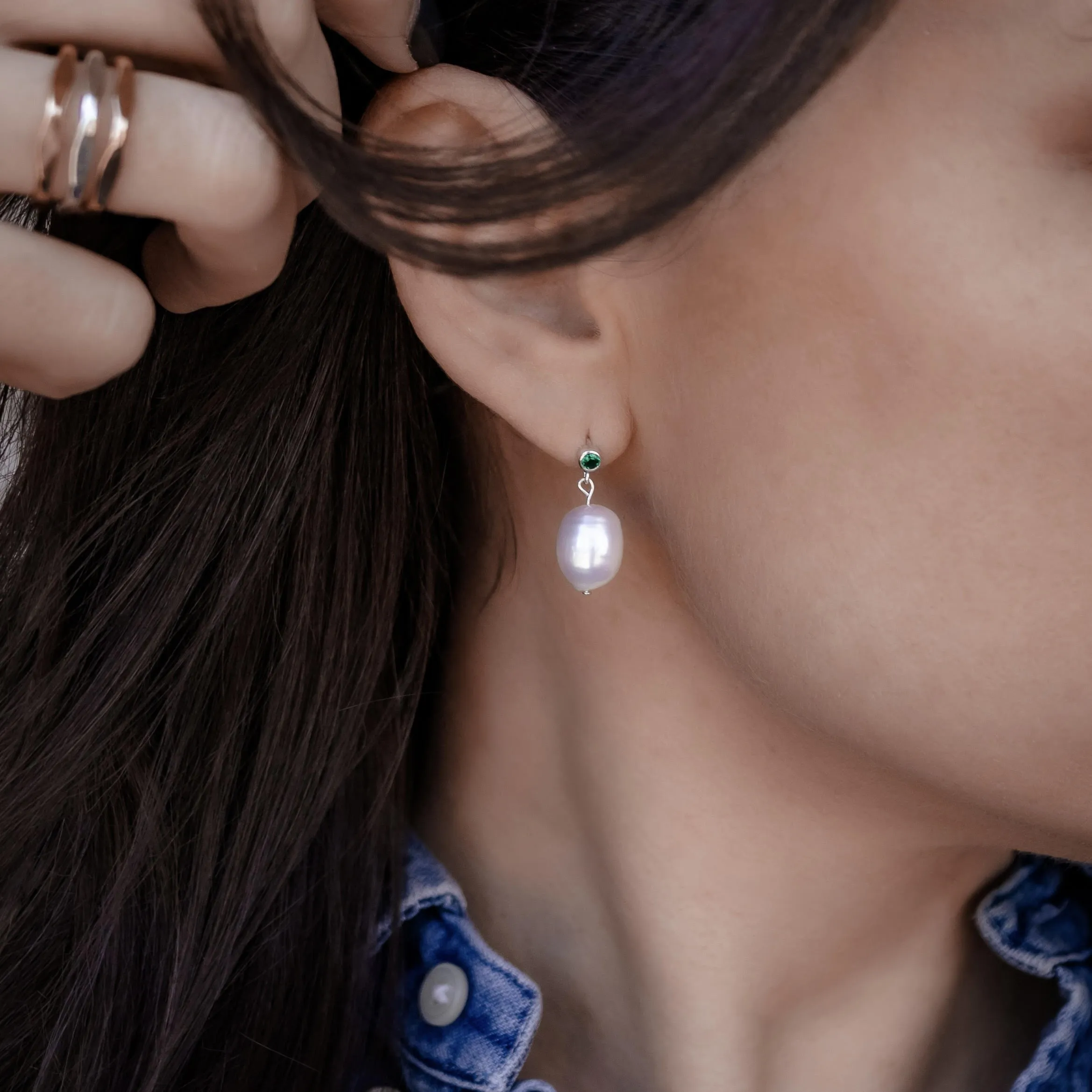 XL Pearl and Birthstone Studs