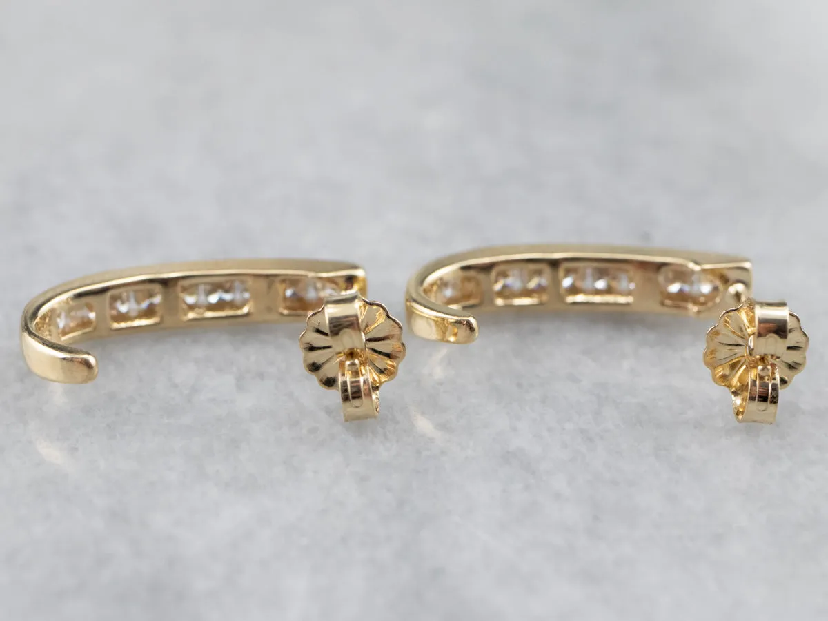 Yellow Gold Diamond Drop Earrings