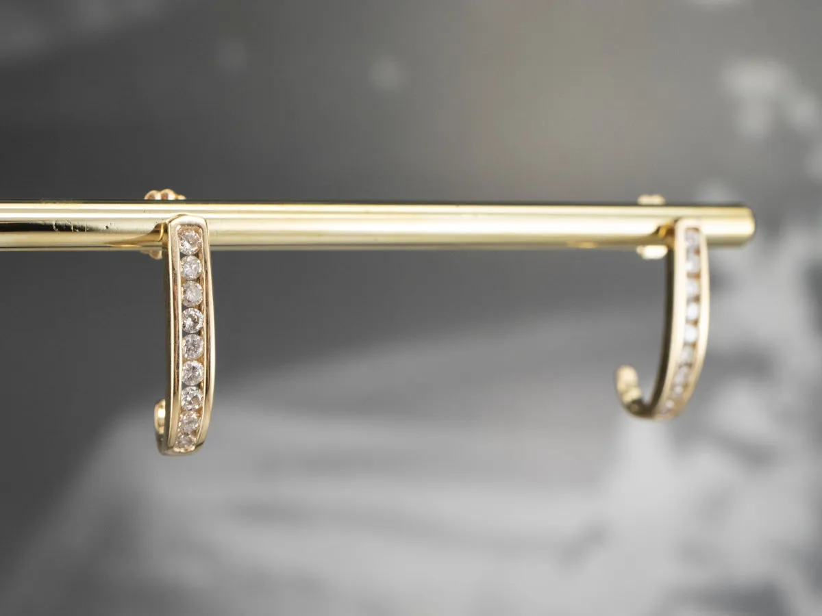 Yellow Gold Diamond Drop Earrings